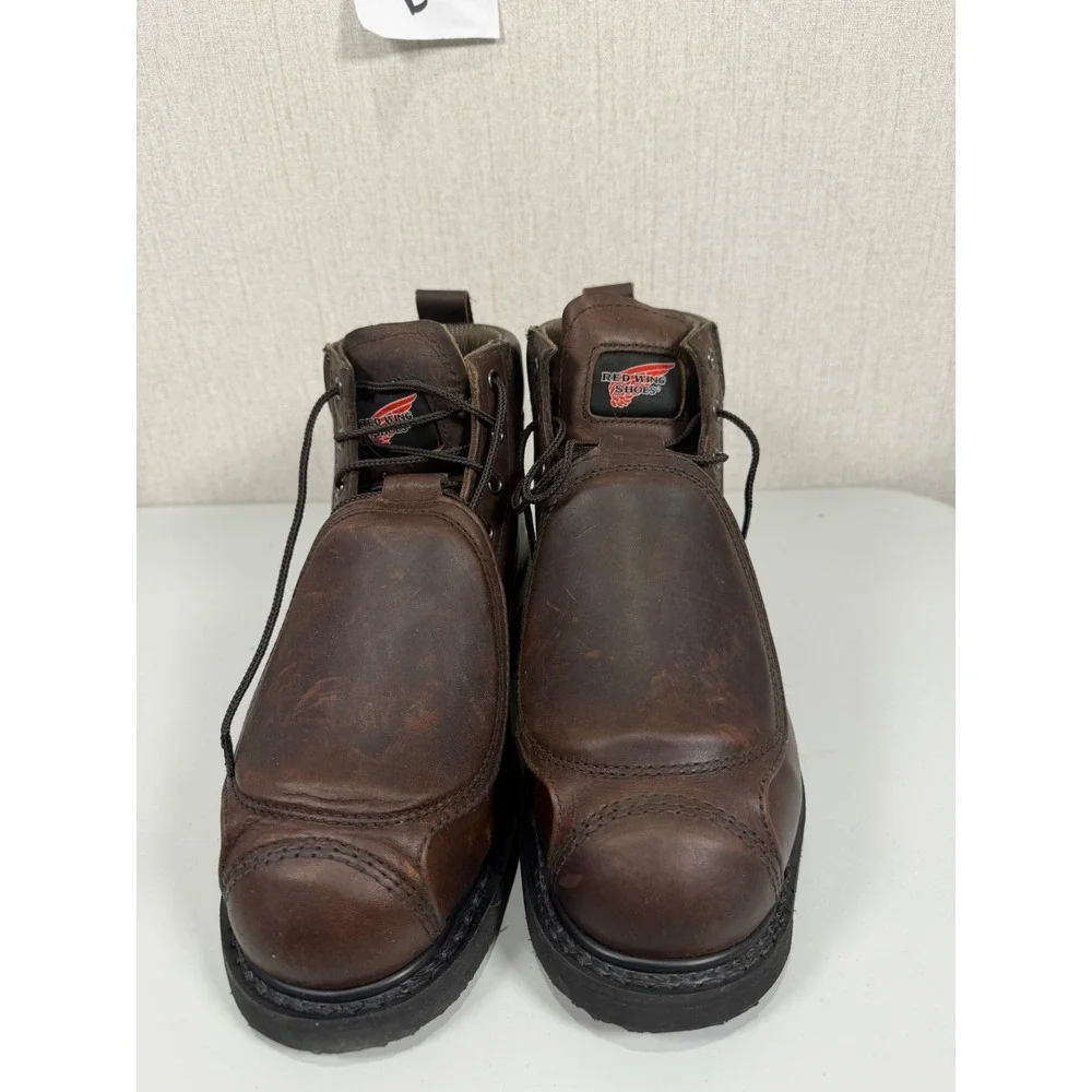 RED WING SHOES 5686 Vibram Metarsala Guard Steel Toe Work Boots Brown Men sz 9 M